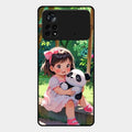 Blush & Panda Glass Case Cover For Poco X4 Pro 5G