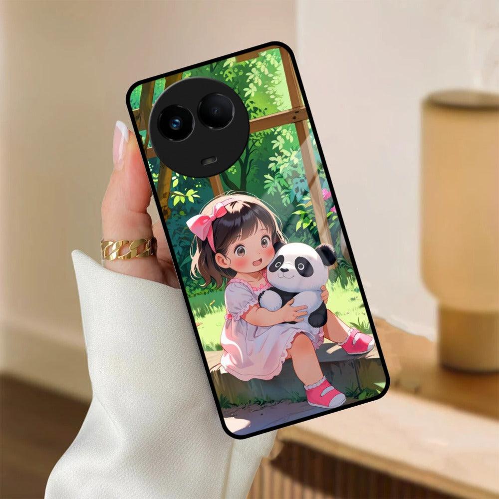 Blush & Panda Glass Case Cover For Realme/Narzo