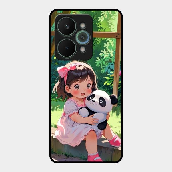 Blush & Panda Glass Case Cover For Realme 15 Pro 5G