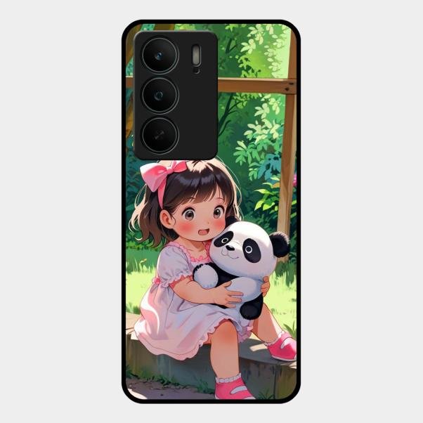 Blush & Panda Glass Case Cover For Realme C75 5G