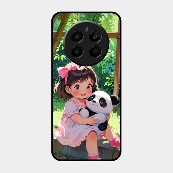 Blush & Panda Glass Case Cover For Realme Narzo 70 Pro 5G