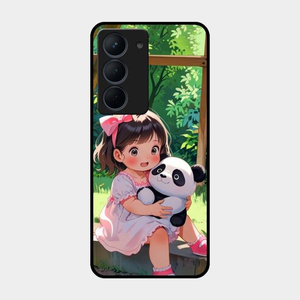 Blush & Panda Glass Case Cover For Realme Narzo 80X 5G