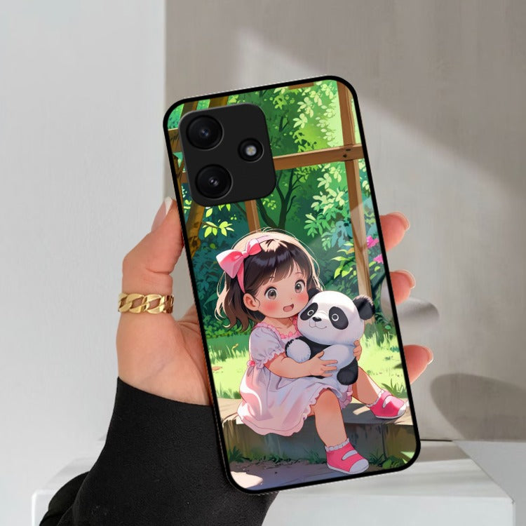 Blush & Panda Glass Case Cover For Redmi/Xiaomi