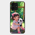 Blush & Panda Glass Case Cover For Redmi 12 5G