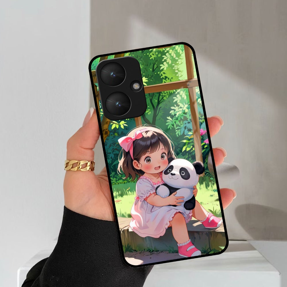 Blush & Panda Glass Case Cover For Redmi/Xiaomi