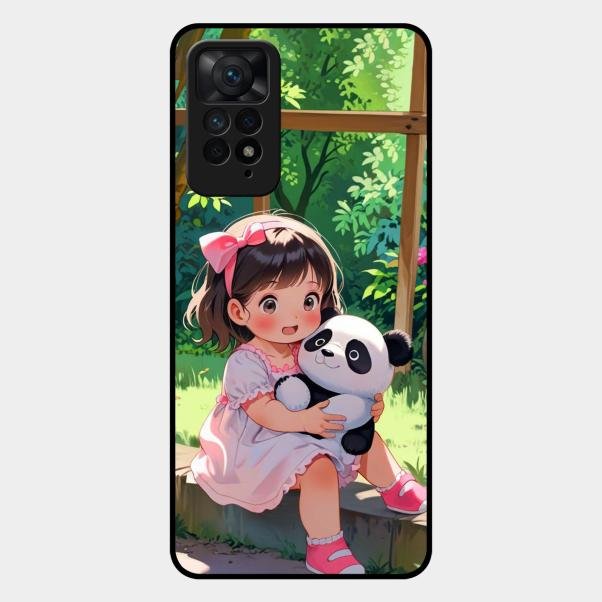 Blush & Panda Glass Case Cover For Redmi Note 11 Pro 5G