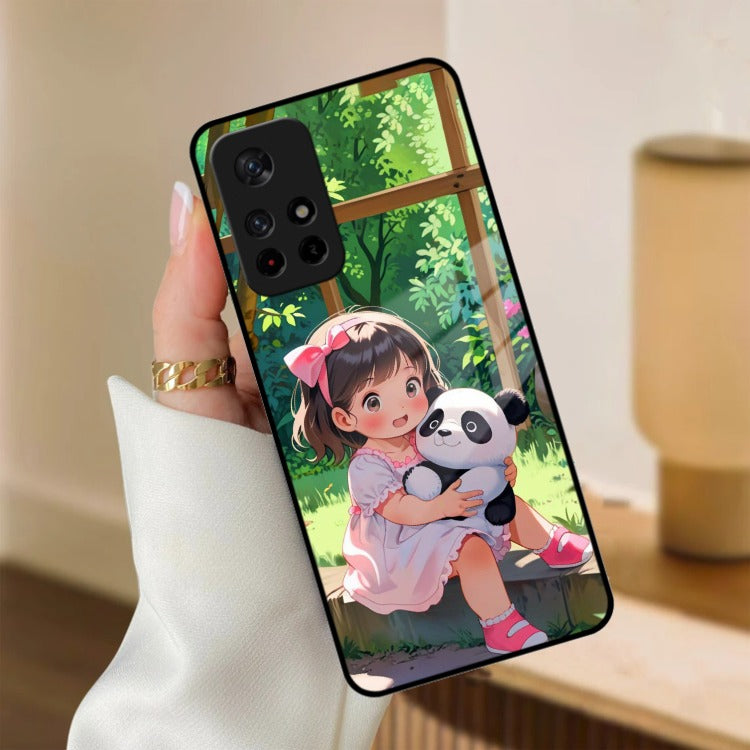 Blush & Panda Glass Case Cover For Redmi/Xiaomi