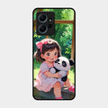 Blush & Panda Glass Case Cover For Redmi Note 12 4G
