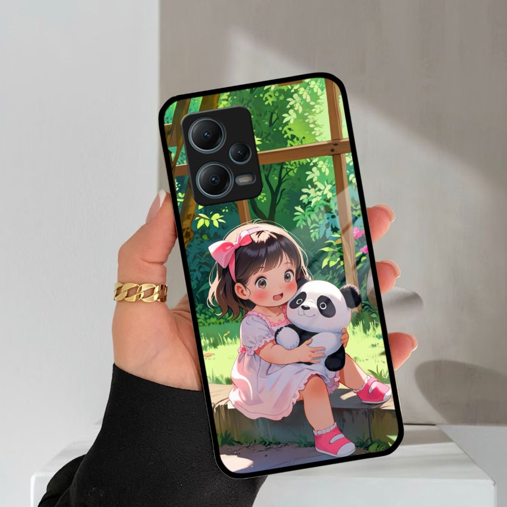 Blush & Panda Glass Case Cover For Redmi/Xiaomi