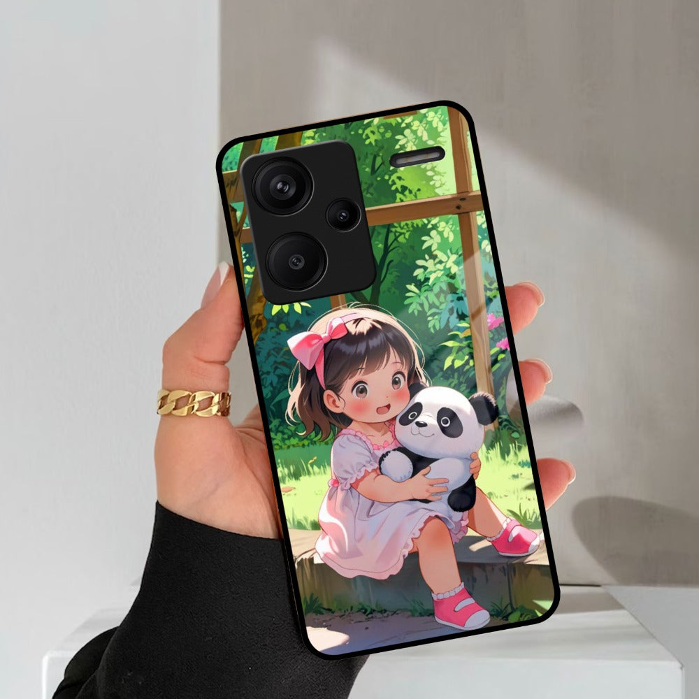 Blush & Panda Glass Case Cover For Redmi/Xiaomi