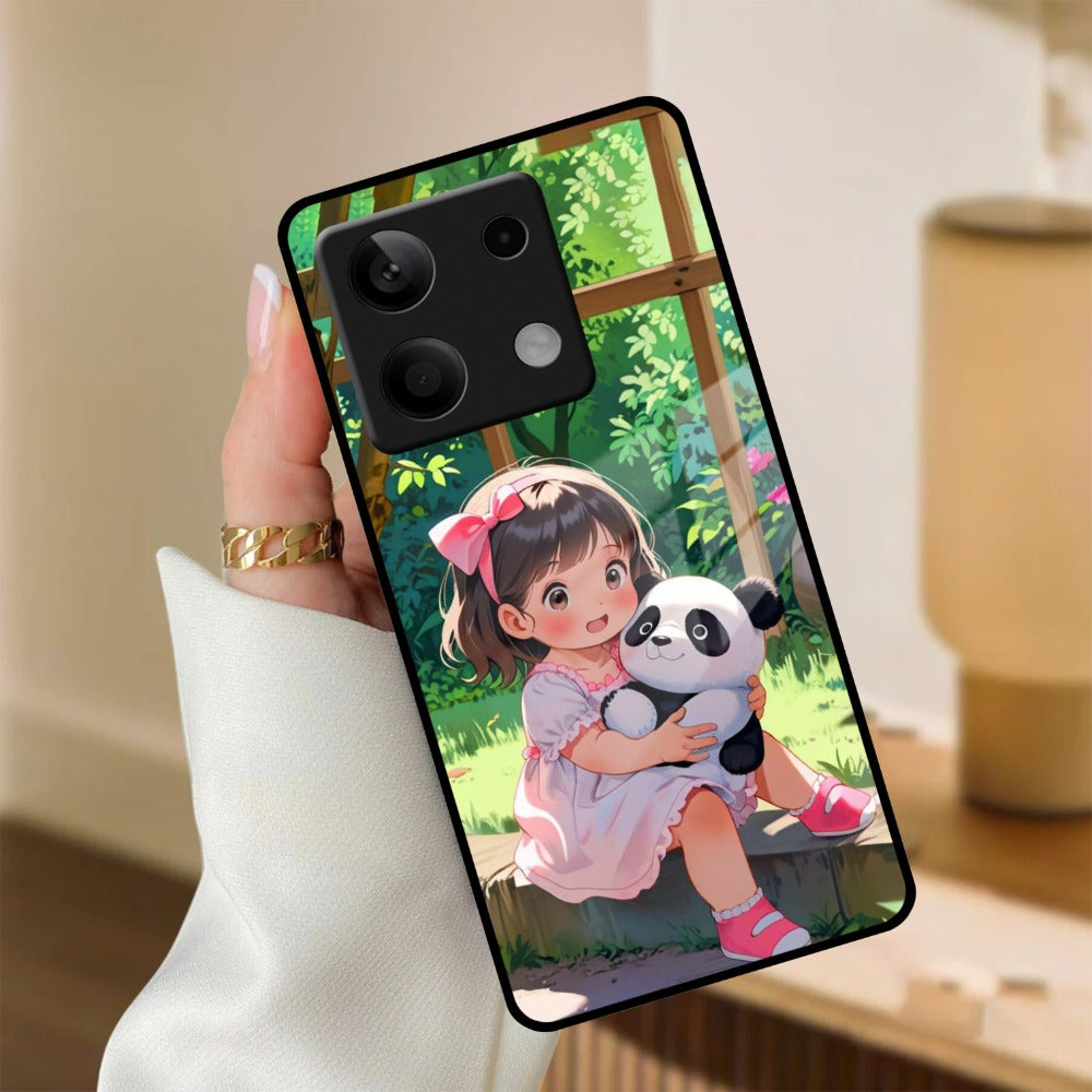 Blush & Panda Glass Case Cover For Redmi/Xiaomi