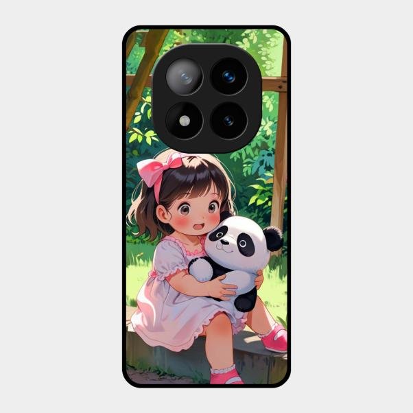Blush & Panda Glass Case Cover For Redmi Note 14 Pro Plus 5G