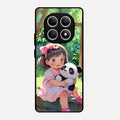 Blush & Panda Glass Case Cover For Redmi Note 15 5G