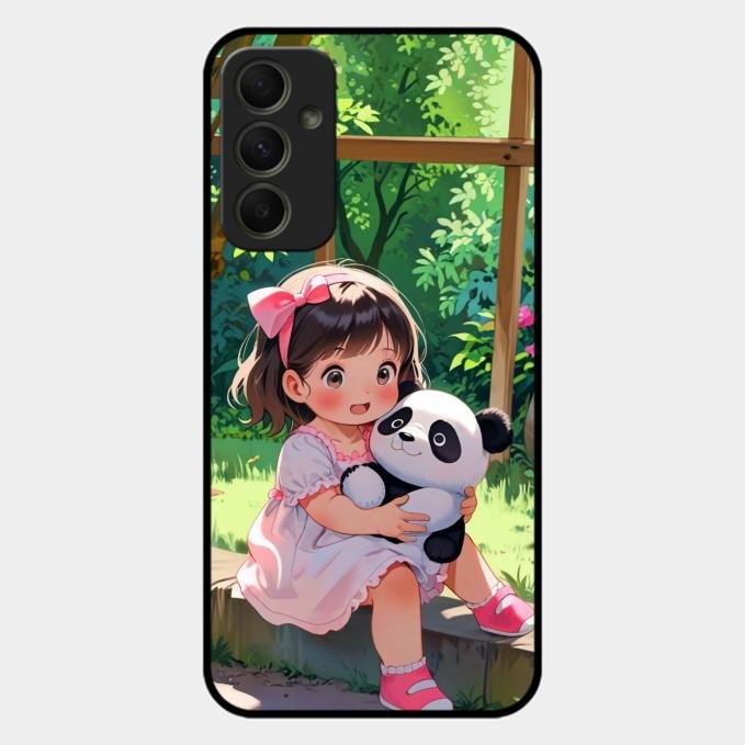 Blush & Panda Glass Case Cover For Samsung Galaxy A34 5G