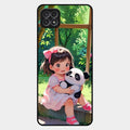 Blush & Panda Glass Case Cover For Samsung Galaxy F42 5G