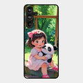 Blush & Panda Glass Case Cover For Samsung Galaxy M55 5G