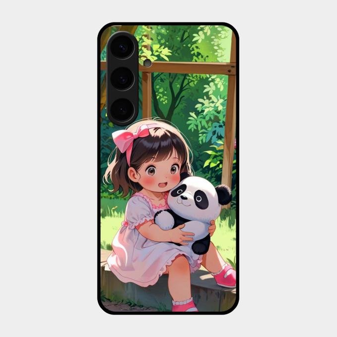 Blush & Panda Glass Case Cover For Samsung Galaxy S24 Plus 5G