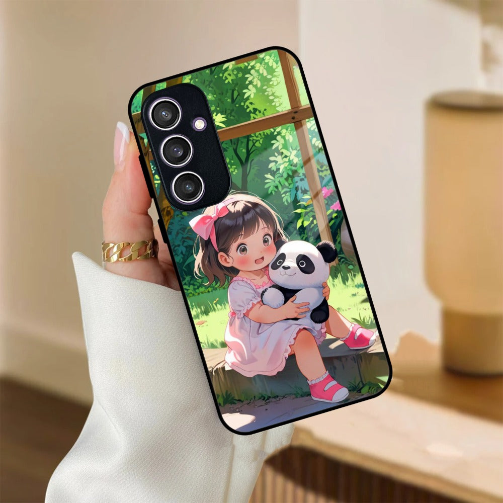 Blush & Panda Glass Case Cover For Samsung