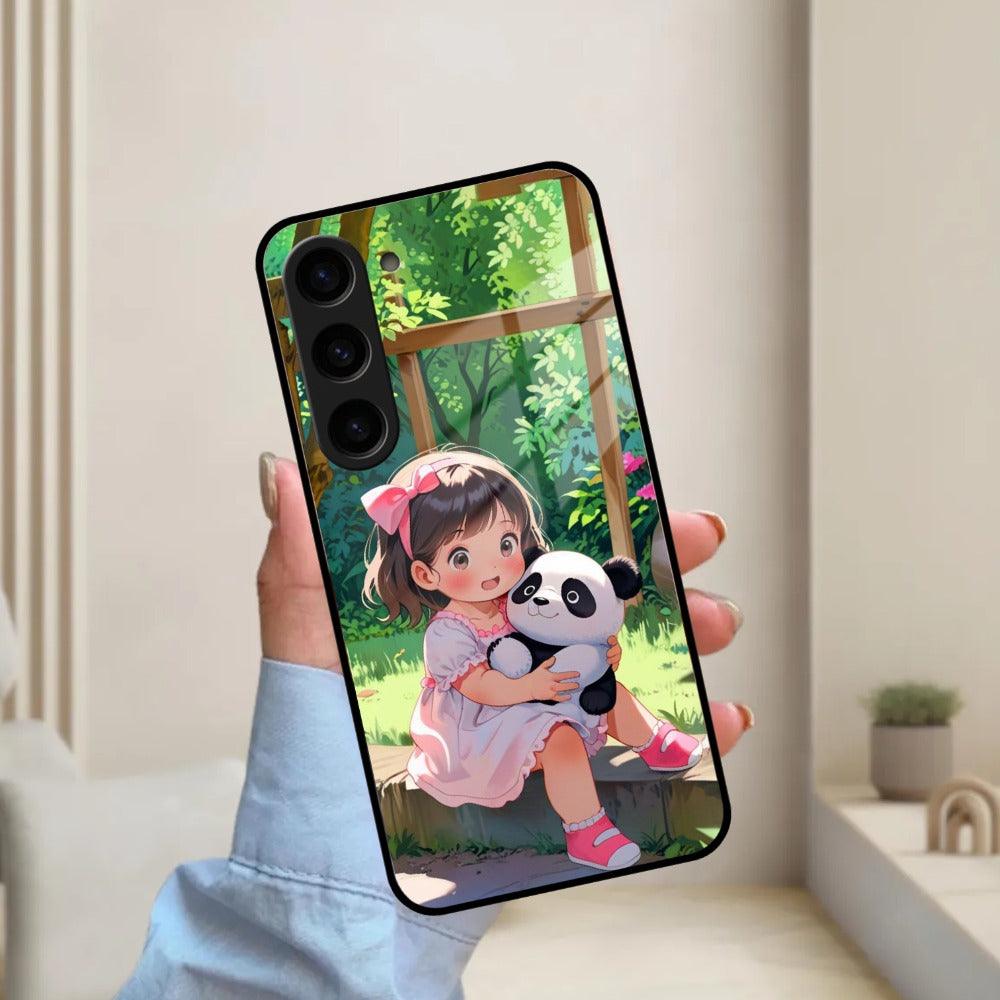 Blush & Panda Glass Case Cover For Samsung