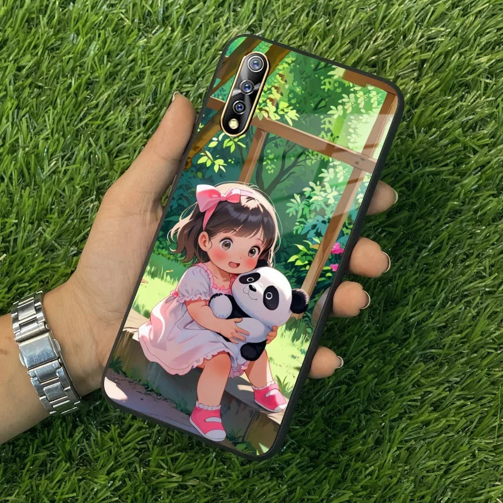 Blush & Panda Glass Case Cover For Vivo - ShopOnCliQ