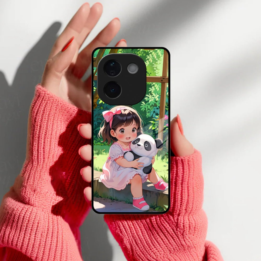 Blush & Panda Glass Case Cover For iQOO