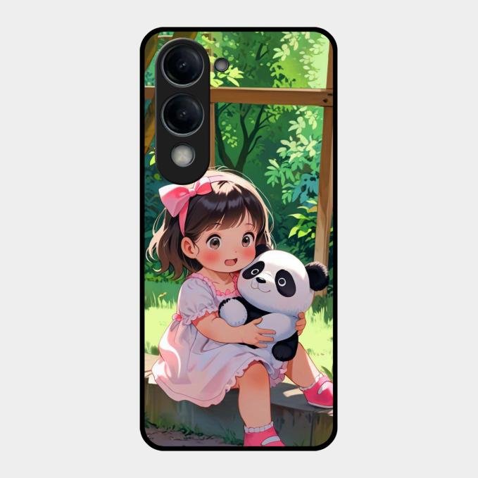 Blush & Panda Glass Case Cover For Vivo T4 Lite 5G