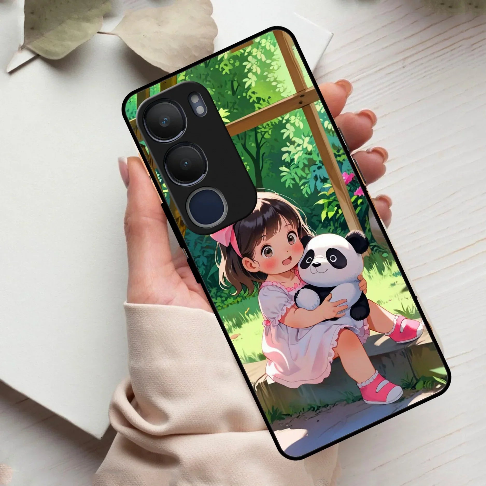 Blush & Panda Glass Case Cover For Vivo - ShopOnCliQ