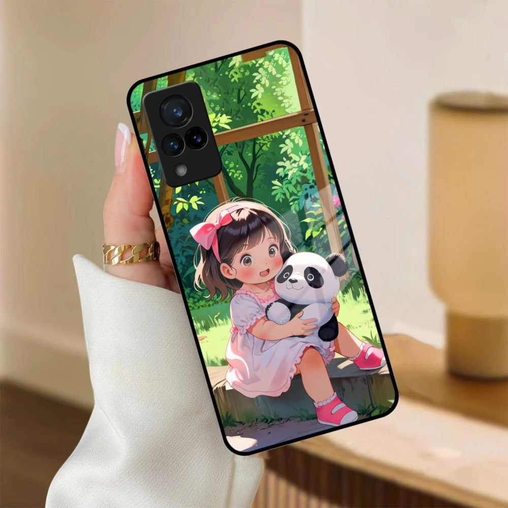 Blush & Panda Glass Case Cover For iQOO
