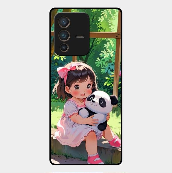 Blush & Panda Glass Case Cover For Vivo V23 Pro 5G