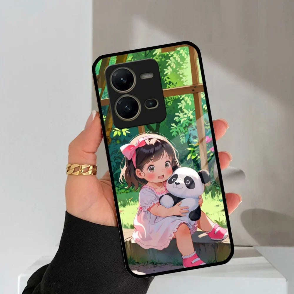 Blush & Panda Glass Case Cover For Vivo - ShopOnCliQ
