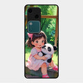 Blush & Panda Glass Case Cover For Vivo V30 5G