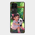 Blush & Panda Glass Case Cover For Vivo V30 Pro 5G