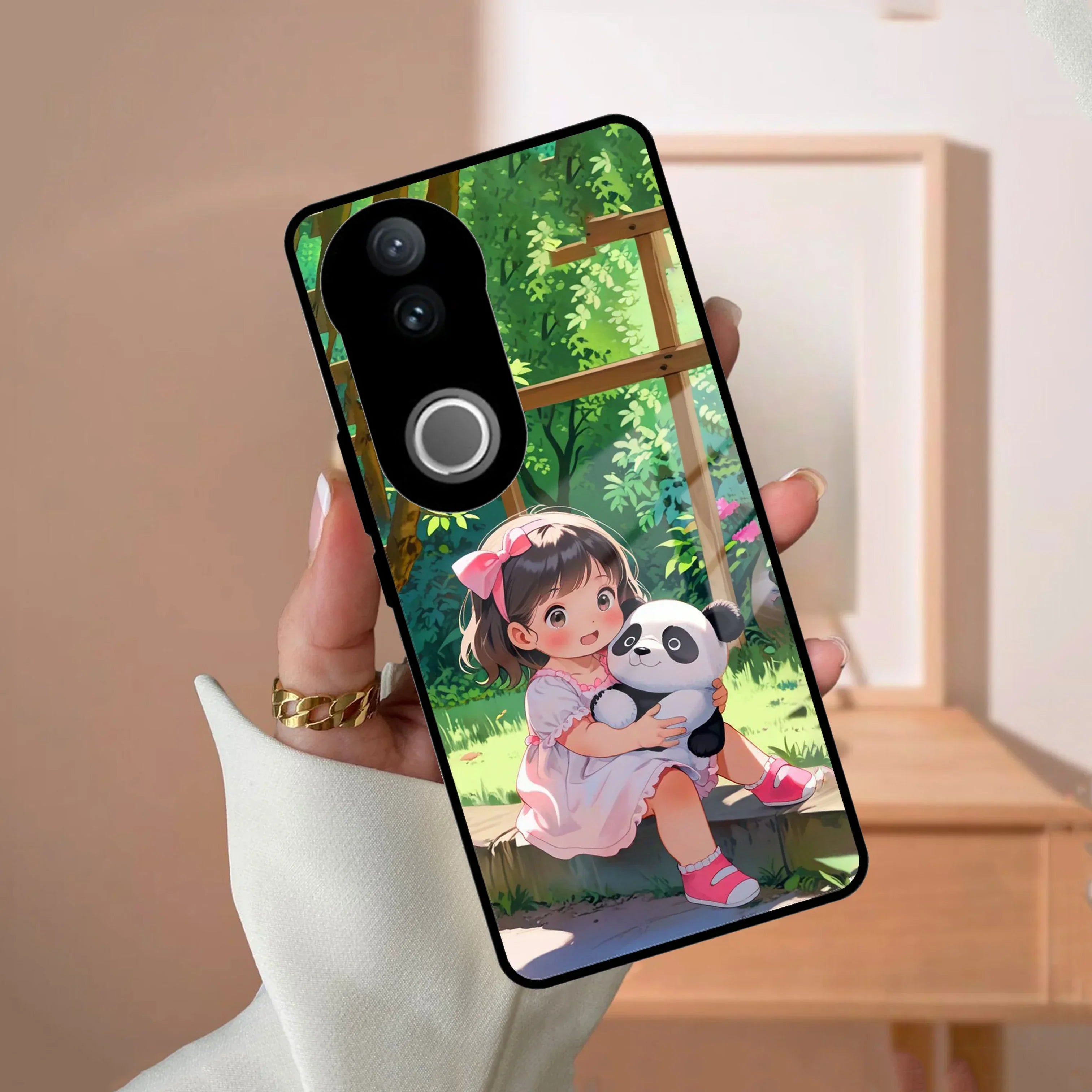 Blush & Panda Glass Case Cover For Vivo - ShopOnCliQ