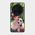Blush & Panda Glass Case Cover For Vivo X200 Pro 5G