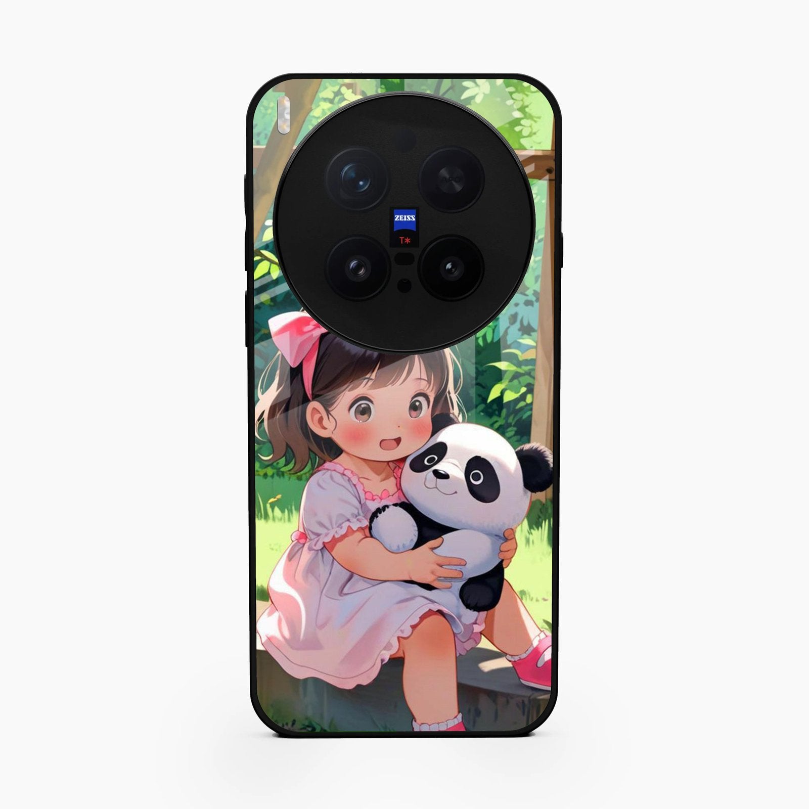 Blush & Panda Glass Case Cover For Vivo X300 Pro 5G