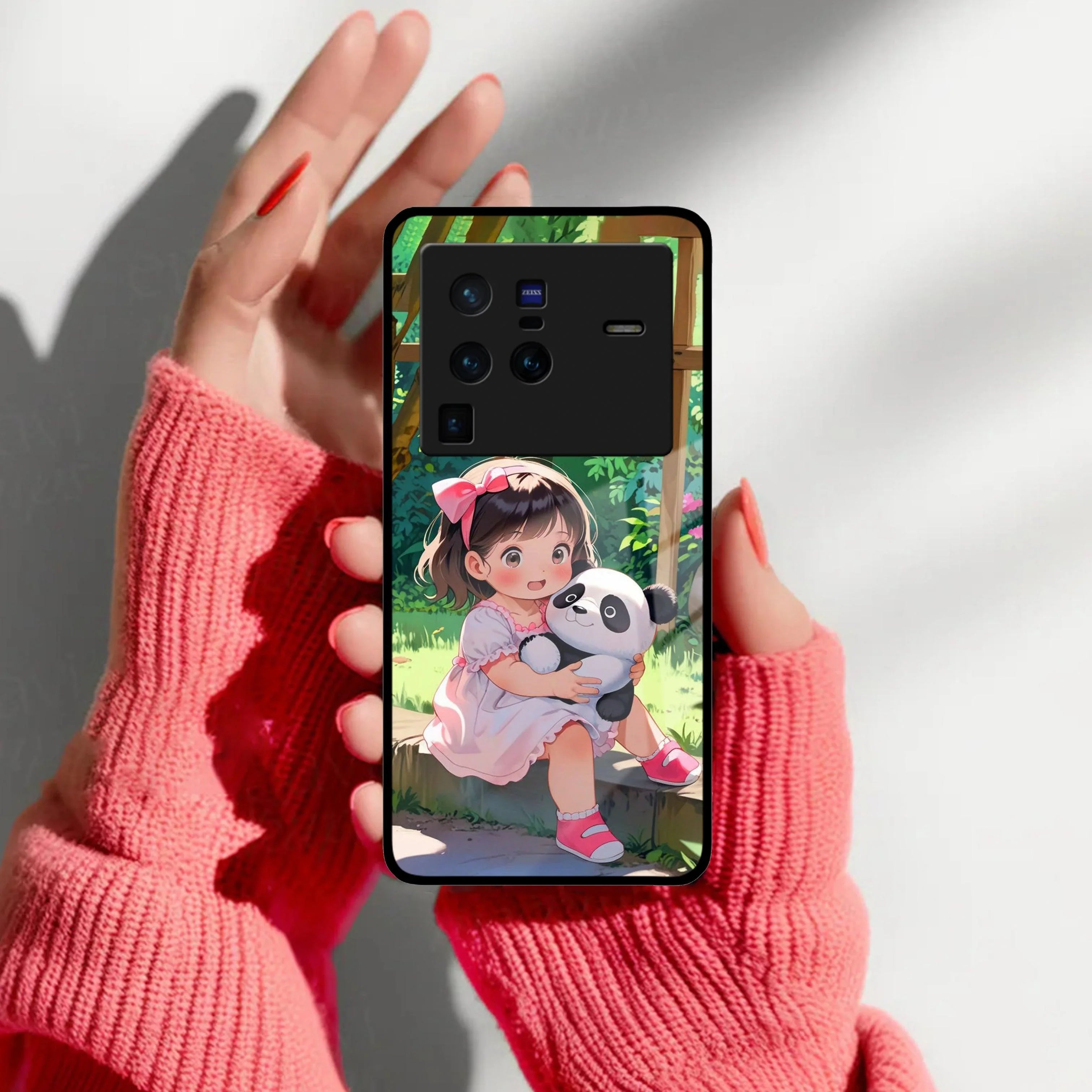 Blush & Panda Glass Case Cover For Vivo - ShopOnCliQ