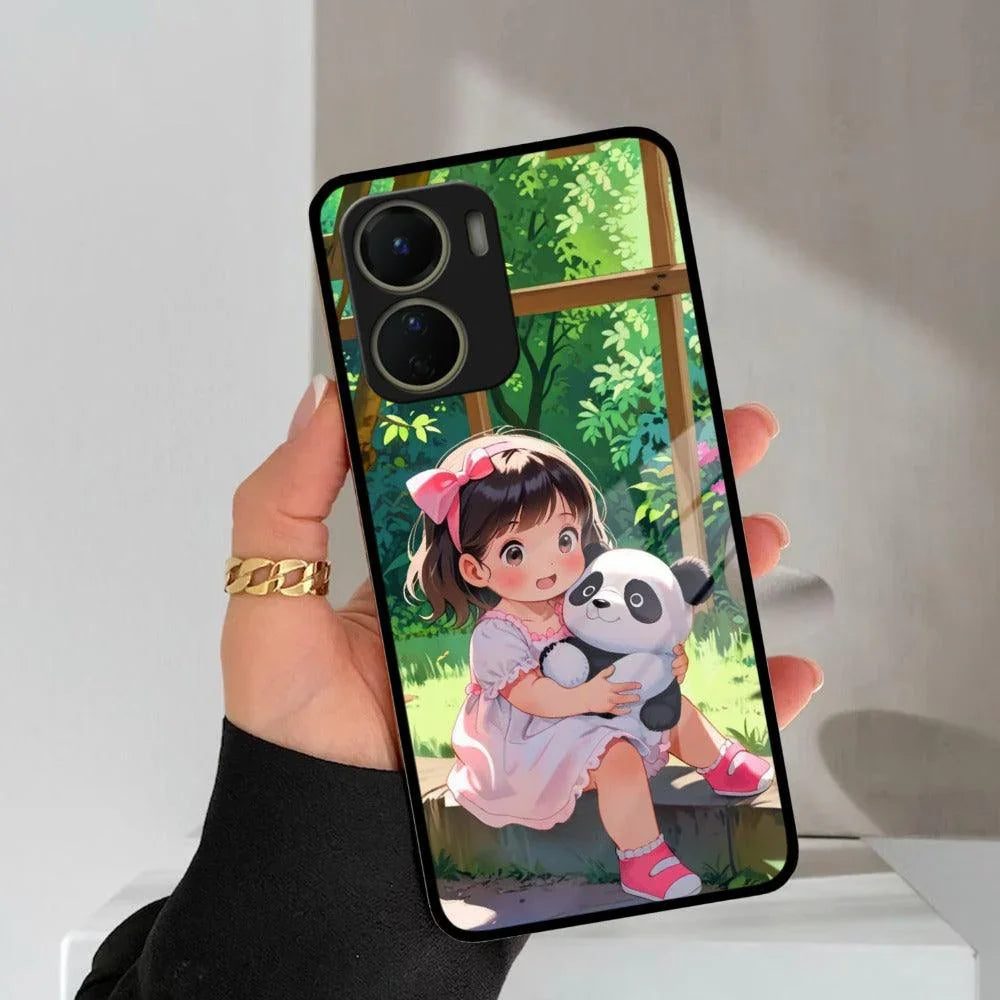 Blush & Panda Glass Case Cover For Vivo - ShopOnCliQ