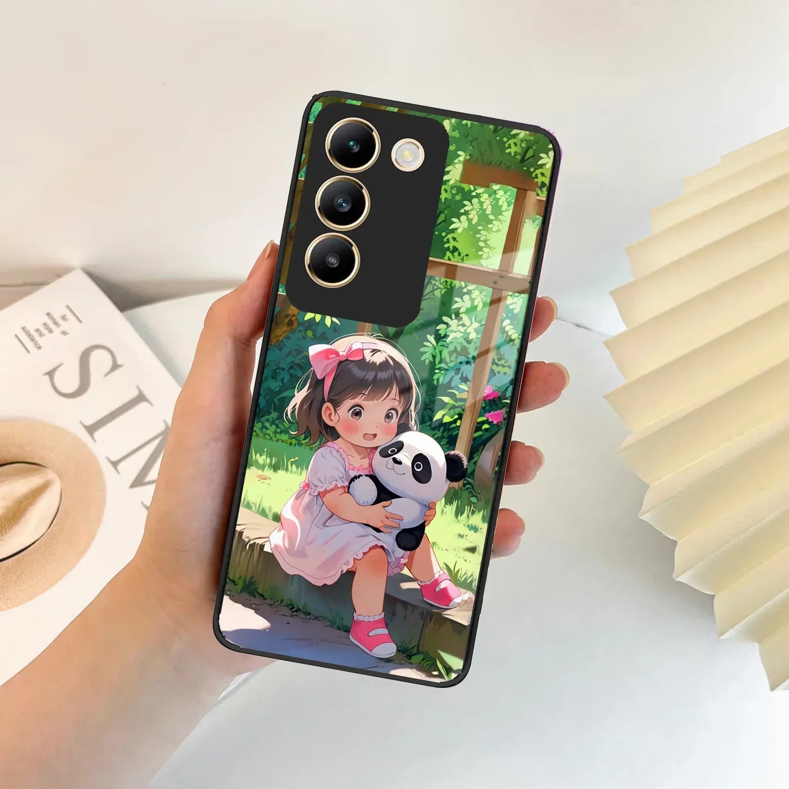 Blush & Panda Glass Case Cover For Vivo - ShopOnCliQ