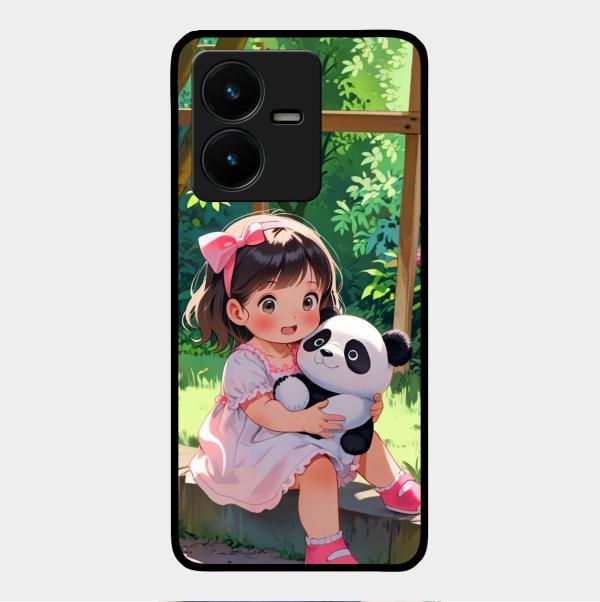 Blush & Panda Glass Case Cover For Vivo Y22