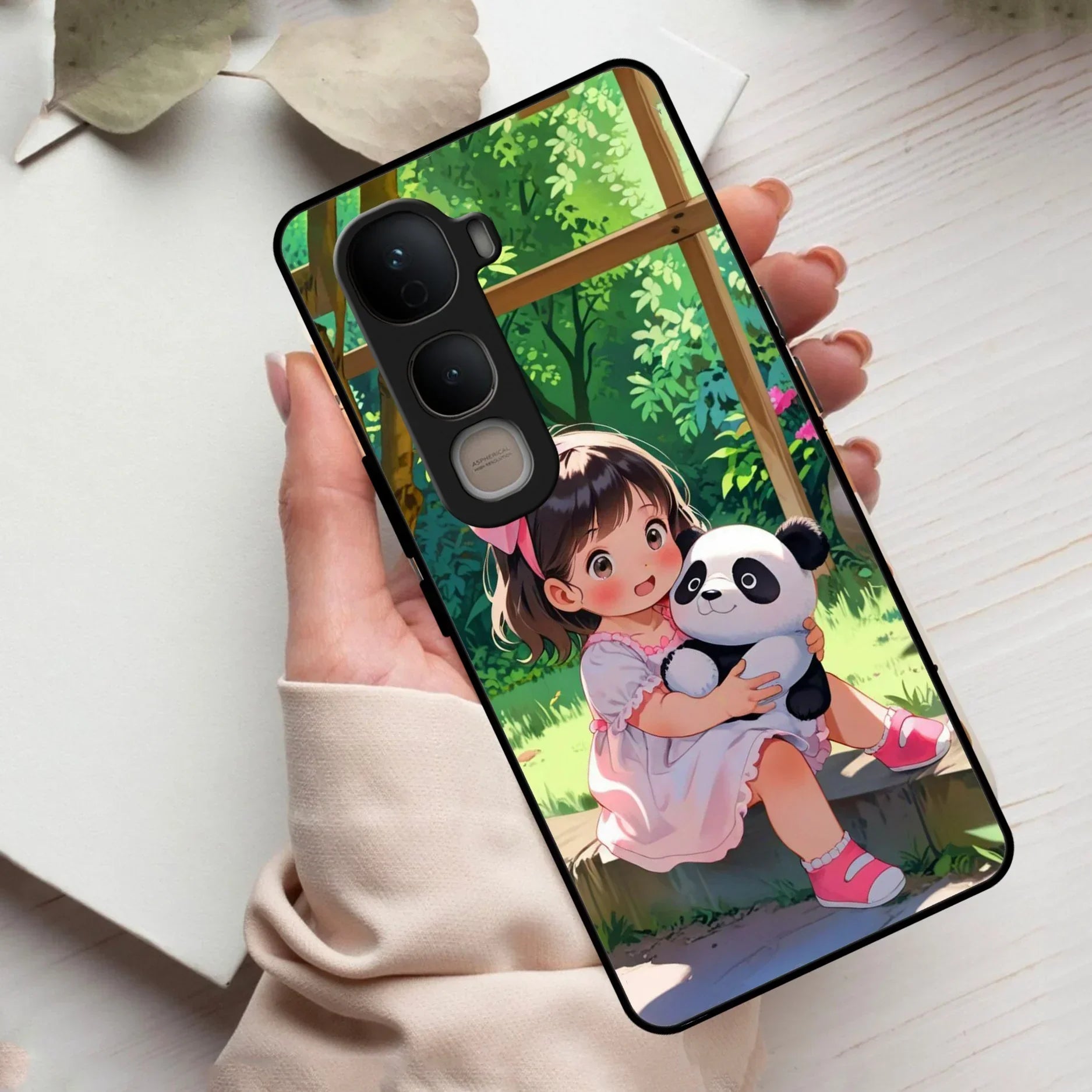 Blush & Panda Glass Case Cover For Vivo - ShopOnCliQ