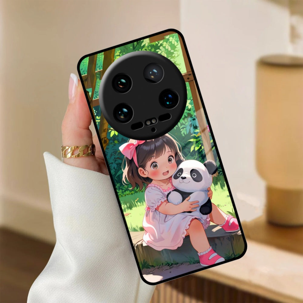 Blush & Panda Glass Case Cover For Redmi/Xiaomi