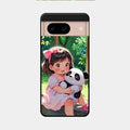 blush panda glossy metal case cover for Google Pixel 8 5G