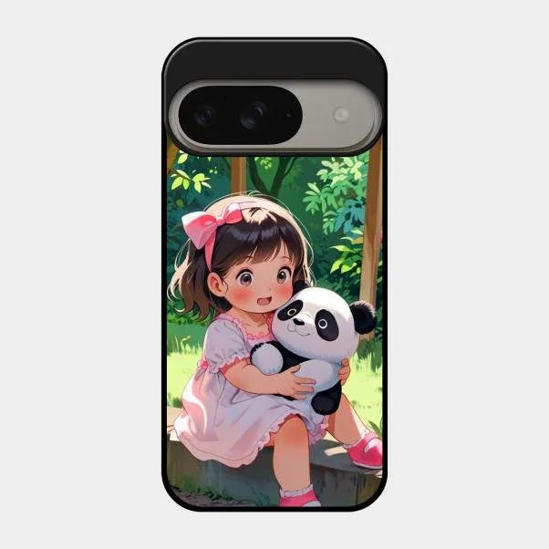 blush panda glossy metal case cover for Google Pixel 9 5G