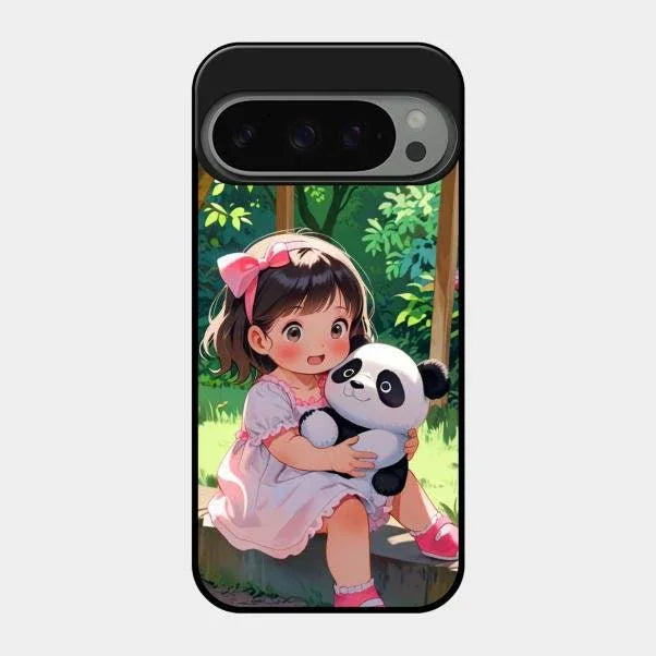 blush panda glossy metal case cover for Google Pixel 9 Pro 5G