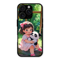 blush panda glossy metal case cover for iPhone 16 Pro Max