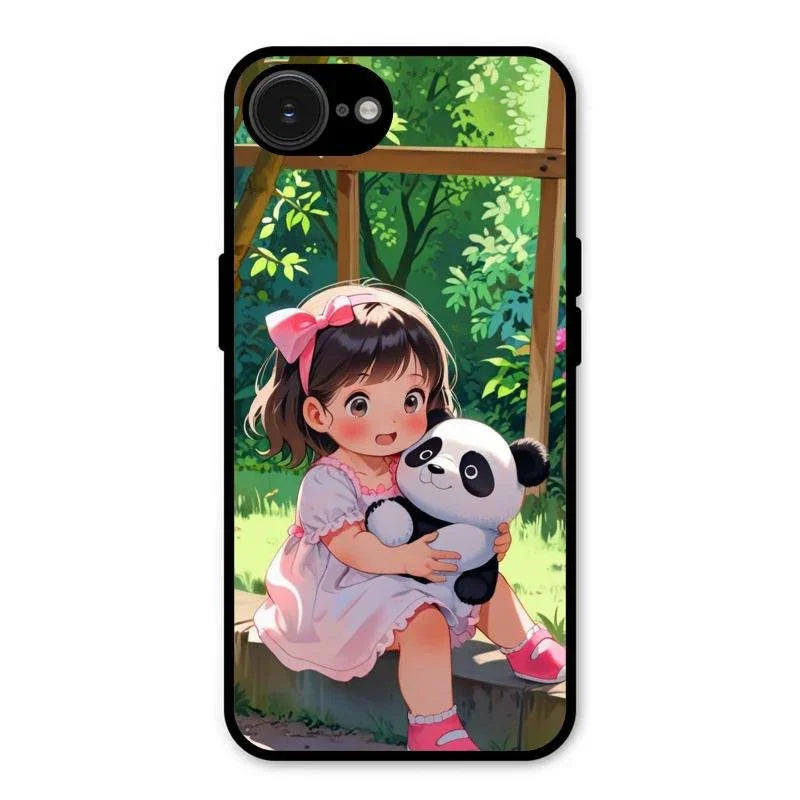 blush panda glossy metal case cover for iPhone 16e