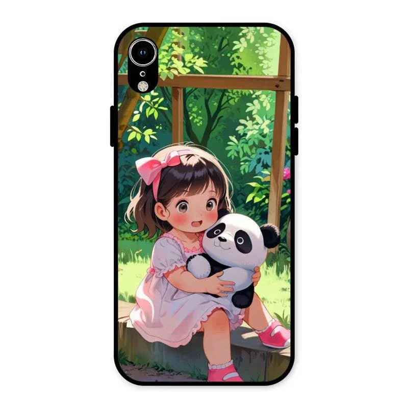 blush panda glossy metal case cover for iPhone XR