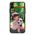 blush panda glossy metal case cover for iPhone XS