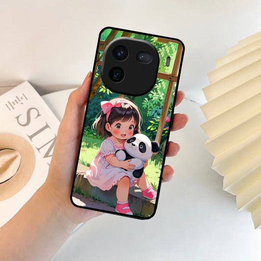 Blush & Panda Glossy Metal Case Cover For iQOO