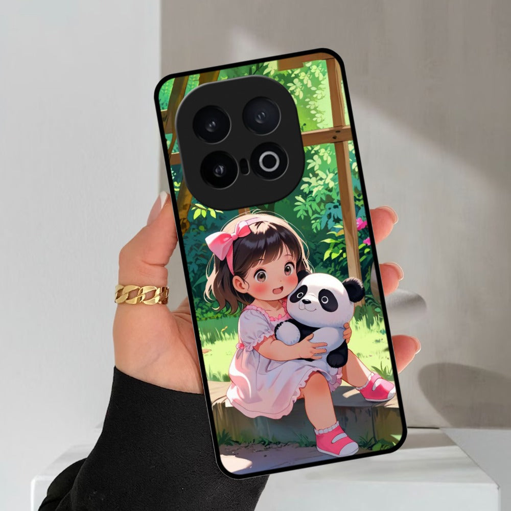 Blush & Panda Glossy Metal Case Cover For iQOO